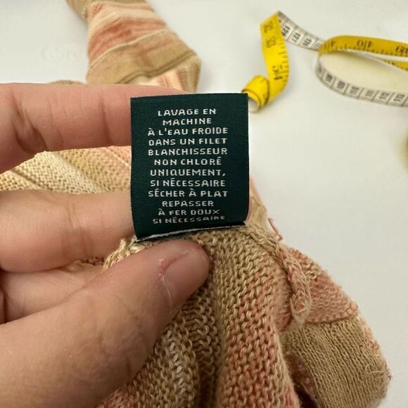 Lauren Ralph Lauren Striped Orange Linen Cotton Knit Tunic Sweater 3/4 sleeve M - Picture 8 of 9